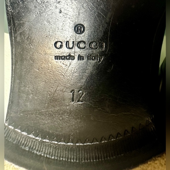 Classic Black Gucci Calf Leather Lace Up Dress Shoes Oxfords US 12 $1100 GUC! main image 9
